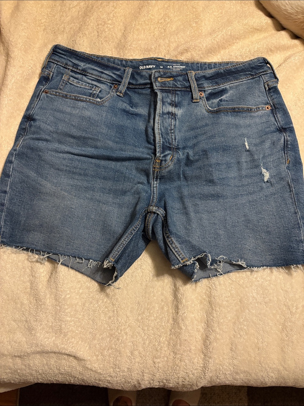 Old Navy Distressed Medium Blue Denim Cutoff Shorts
